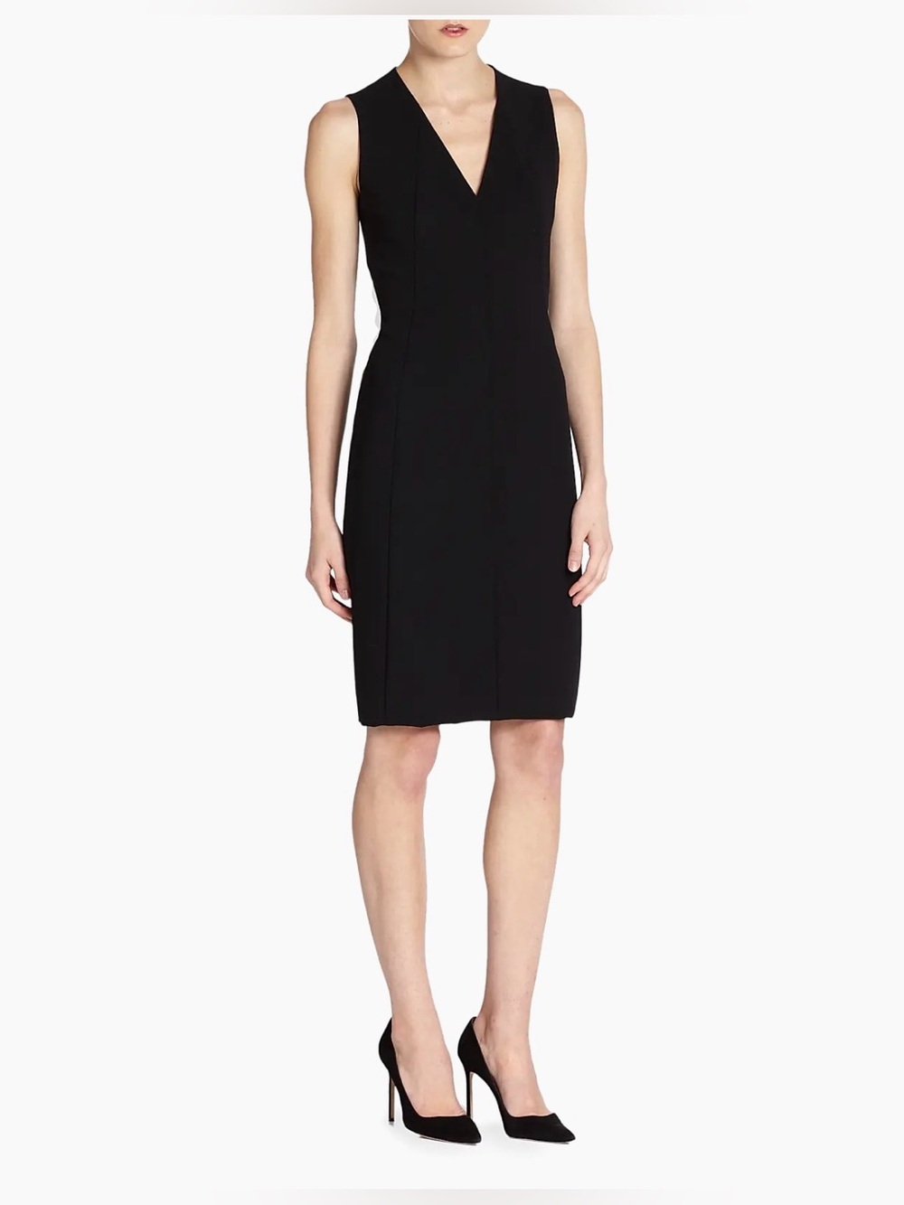 3660 Akris Black Sheath Dress Mulberry Silk Blend Size 8